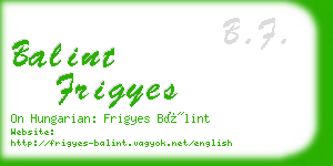 balint frigyes business card